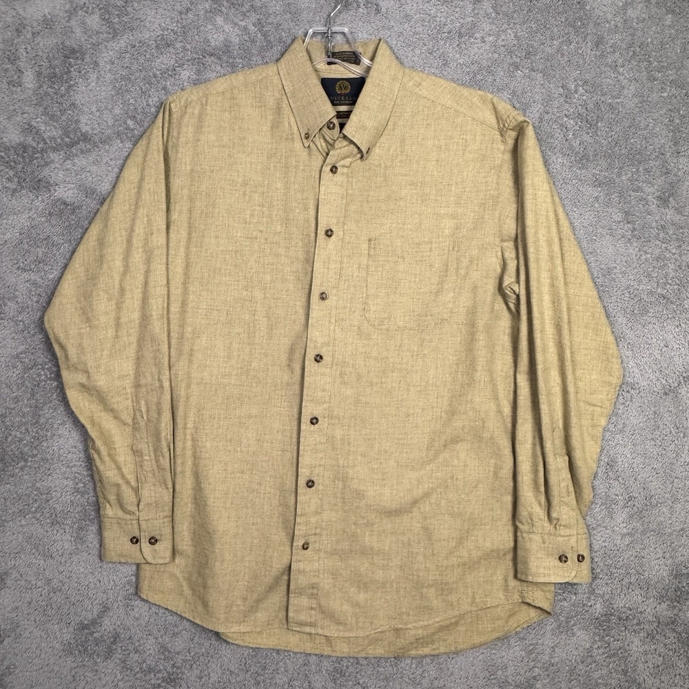 Viyella Wool Blend Shirt Mens XL Solid Camel Flannel Button Down Hunt Barn Chore